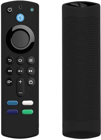 Silicone Remote Case Replacement for 3rd Gen. / 4K / HD Streaming Remote Controller, Anti-Slip Washable Protective Remote Cover with Lanyard - Black