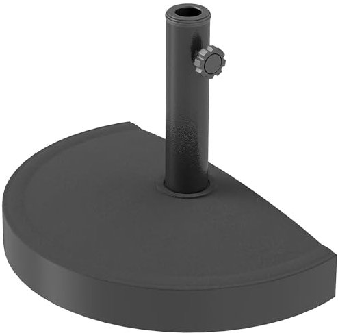 Outsunny Sonnenschirmständer aus Beton Schirmständer Halbrund Schirmhalter, Schirmgewicht, Ständer für Sonnenschirm 34/38/48mm Rohrdurchmesser, für Balkon, Terasse, Garten, Schwarz