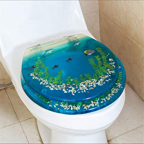 XCHSXYL WC-Sitz mit Absenkautomatik und Scharnieren aus Zinklegierung, schöner transparenter Toilettendeckel aus Kunstharz mit LED-Beleuchtung,A