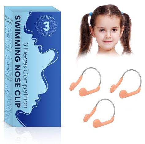 YGNNXRN 3 Pcs Pince Nez Natation Réutilisable Nez Clip de Natation Réutilisable Pinces à Nez en Silicone avec Boîte de Rangement Pinces à Nez pour Natation Enfants Unisexe