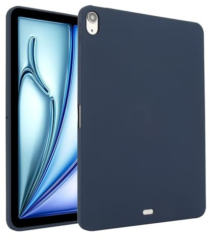 Étui en silicone souple compatible avec iPad Air 13 2024 (M2)/Air 13 2025 (M3), fin, léger, mat, en TPU, résistant aux chocs, compatible avec iPad Air 13 M3. Bleu marine