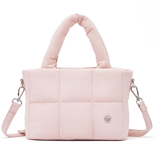 WESTBRONCO Piccole borse a tracolla per le donne mini tote bag, borsa a tracolla in nylon gonfio, borse trapuntate da donna