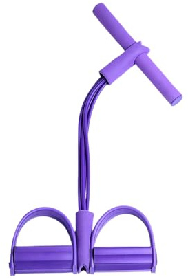 Rudergerät Gymnastikband | 4 Trainingsbänder Mit Fußpedal & Zugseil | Gummiband Sport/Fitness - Widerstandsband Yoga Zubehör für Frauen & Anfänger für Unterwegs, Zuhause und Wohnheim
