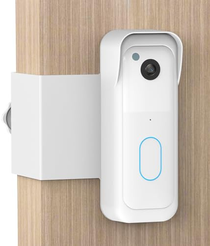 Anti-Theft Doorbell Mount for All-New Blink Video Doorbell, No-Drill Door Mount for Rentals & Commercial Use, Sensor Clear Design Door Bell Kits (White) | Blink Video Doorbell Mount, Rain Cover for Blink Video Doorbell 2nd Gen, No Block Sensor & Night Vision, Rentals Use