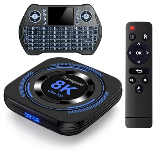 Android TV Box 12.0 2GB 16GB TV Box 2024 Supporto 8K Dual-WiFi 2.4G 5.8G Android Box H618 Chipset con HDR10 BT5.0 USB 2.0 3D Ethernet con mini tastiera retroilluminata