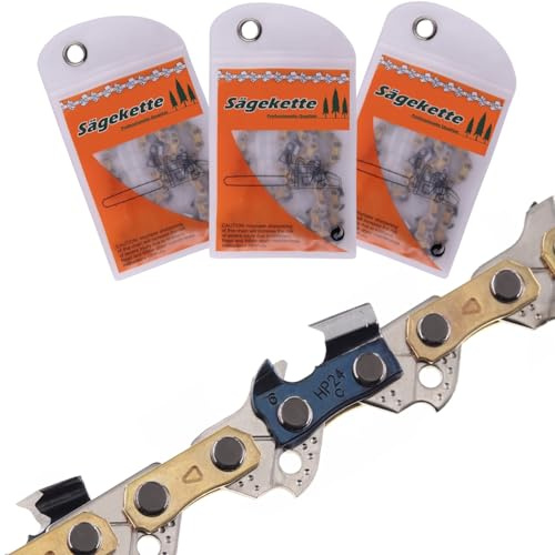 DIY-24H | 3 chaînes de tronçonneuse 3/8 55TG 1,3 mm gouges pleines 40 cm de longueur de coupe compatibles avec Stihl MSE140 MSE 180, 009 010