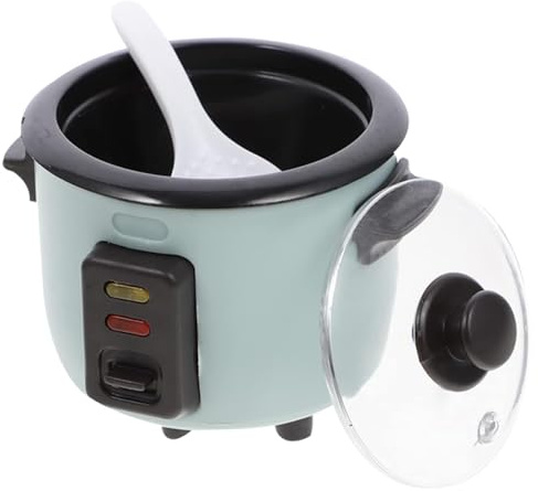 Miniature Kitchen Rice Cooker 1:12 Scale Mini Rice Cooker for Dollhouse with Removable Lid ＆ Ladle Kitchen Scene Decoration Simulation Cooking Toy for Toddlers