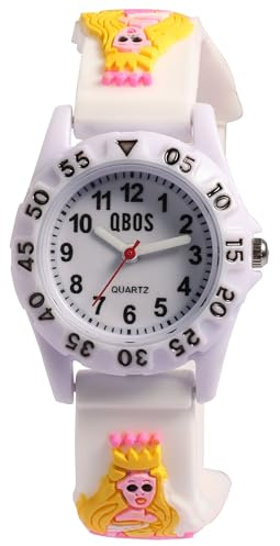 QBOS Kinderuhr Mädchen Armbanduhr Kinder Analog – Prinzessin Kinder Uhr Kinderarmbanduhr ab 3 Jahre Kids Watch