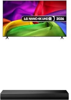 LG 85NU800B6LA 85-Inch NANO AI 4K UHD Smart TV bundle with US20A Soundbar with built-in subwoofers & WOW Interface 2.0 channel, 50W