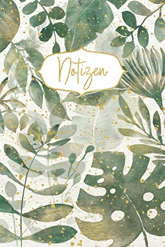 Notizen: Notizbuch liniert - Notizheft für Ideen, To-Do-Listen - Tagebuch - Aquarell Blätter Monstera - Geschenkbuch – 120 Seiten - ca. DIN A5 -