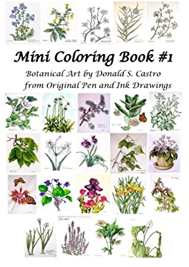 Mini Botanical Art Coloring Book: Pen & Ink Drawings