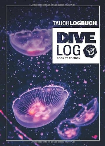 Tauchlogbuch I Dive Log Pocket Edition: Kleines Logbuch als Geschenk für Taucher & Scuba Diver zum dokumentieren von 80 Tauchgängen I Inhaltsverzeichnis I Format: DIN A6 I 84 Seiten I Quallen