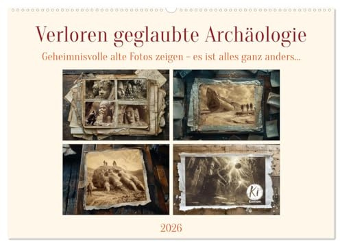 Verloren geglaubte Archäologie (Wandkalender 2026 DIN A2 quer), CALVENDO Monatskalender: Unbekannte Zivilisationen? Sepia-Schnappschüsse aus der Geschichte (CALVENDO Wissenschaft)