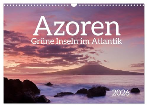Azoren - Grüne Inseln im Atlantik 2026 (Wandkalender 2026 DIN A3 quer), CALVENDO Monatskalender: Berge, Seen, Wasserfälle und die Küste der Inseln der Azoren im Atlantik, Portugal (CALVENDO Orte)