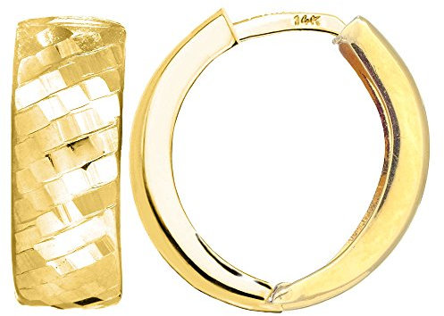 JewelryAffairs Snuggable Ohrringe 14 K Gelbgold (Reversible Ohrringe 15 mm)