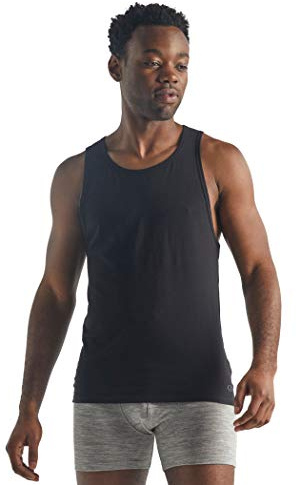 Icebreaker Merino Anatomica Tank Tops for Men, Merino Wool Base Layer - Soft, Stretchy Sleeveless Shirts for Men - Durable Tank Top Undershirt for Daily Wear, Outdoor Activities - Black, XX-Large