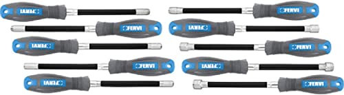 Serie 10 Cacciaviti Giraviti flessibili a molla 5-13 mm Fervi CBF1/10P