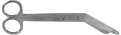 SANISMART | PROFI Verbandschere nach Lister | 18 cm | Kniegebogen & abgewinkelt | Rostfreier Edelstahl | Mattiert & präzise