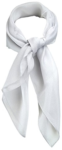 TigerTie Feines Damen Chiffon Nickituch in hellgrau einfarbig Uni - Größe 58 cm x 58 cm - Tuch Halstuch Schal