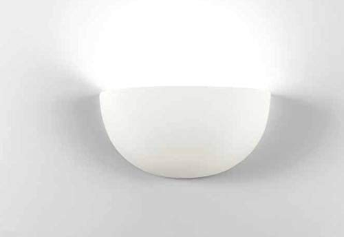 MAZZOLA LUCE Applique bianca da parete in gesso ceramica moderna verniciabile per interno e27