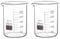 Rocwing Boro 3.3 Glass Graduated Measuring Beaker for Lab or Kitchen (2x250ml)