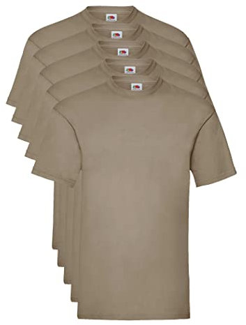 Fruit of the Loom Valueweight 5 Pack T-Shirt, Vert (Khaki 3m), XX-Large (Taille Fabricant: 2 X-L) (Lot de 5) Homme