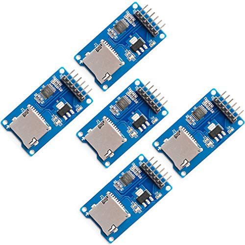 Hailege 5pcs Micro SD TF Card Adater Reader Module 6Pin SPI Interface Driver Module with chip Level Conversion