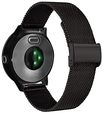 YOOSIDE Watch Strap for Garmin Venu 2 Plus/Venu Sq/Vivoactive 5 / Vivomove 3, Stainless Steel Metal Mesh 20mm Quick Release Wristband Strap for Vivoactive 3, Forerunner 245/158 (Black)