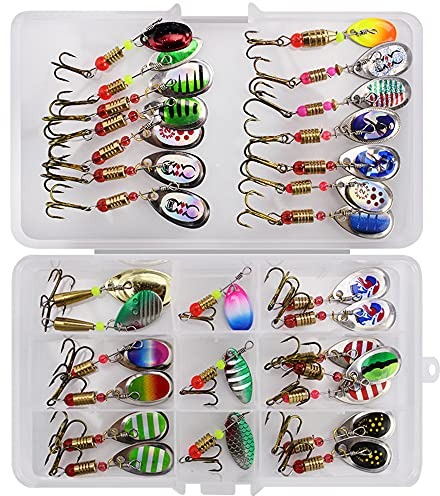 JasCherry Angeln Köder Kunstköder Spinner Angeln Barsch Köder SpinnKöder Bunte Angelköder Spinner Blinker für Hecht, Zander, Barsch, Forelle