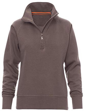 Mivaro Damen Troyer Pullover Anthrazit in Größe XL - Sweatshirt mit Viertelzip und Stehkragen - innen weich angeraut - elastische Bündchen - funktional, stilvoll und komfortabel