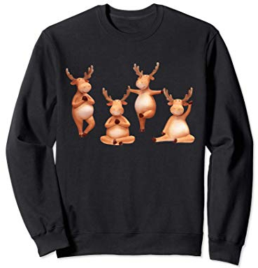 Weihnachten Rentier Yoga Posen Urlaub Winter Gymnastik Sweatshirt