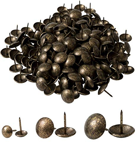 IPEA Chiodi da Tappezzeria – 500 pezzi – Bullette Borchie Decorative per Mobili Arredamento Abbigliamento – Spille Puntine in Metallo per Poltrone – Colore Oro Antico – 9 x 12 mm