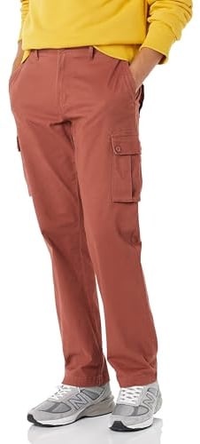 Amazon Essentials Men's Straight Fit Stretch Cargo Work Trousers (Available in Big and Tall), Clay, 38W / 32L