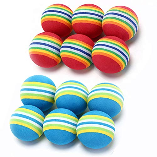 VOVIGGOL Katzenspielzeug Bälle Weich, Eva-Schaumstoff Katzen Bälle Interaktiv Petball für den Innenbereich, 3,5 cm Durchmesser, 12 Stück (6 Rot und 6 Blau)