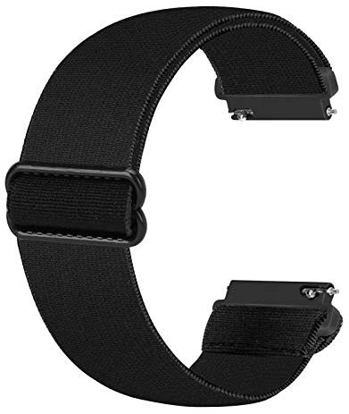 Ecogbd 22mm Elastic Ersatzarmband Kompatibel mit Galaxy Watch 46mm/Galaxy Watch 3 45mm/Gear S3/Huawei Uhr GT/GT2/GT2 Pro 46mm, Nylon armband aus weichem Stoff für Herren(schwarz)