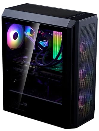 XPG by ADATA - Valor Air Plus - Black ATX Mid Tower PC Case with 4 x ARGB Fans, VGA Support up to 340mm, CPU Cooler Support up to 160 mm - VALORAIRPLUSMTA-BKCWW