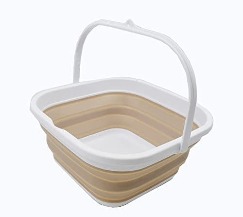 SAMMART zusammenklappbare Wanne (Weiß/Latte, 5.5L Eimer)