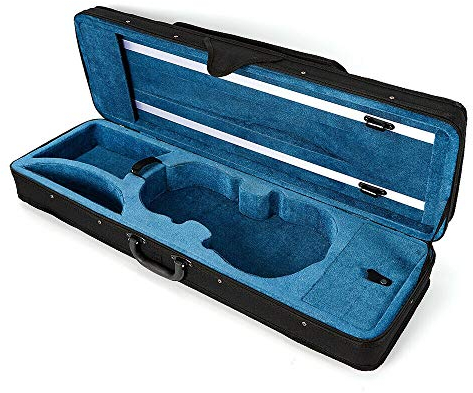 Frederimo Violinenkoffer Geigenkoffer, 4/4 Geigenkoffer Geige Koffer Kasten Case Violinenkoffer mit Rucksackriemen Schwarz & Blau