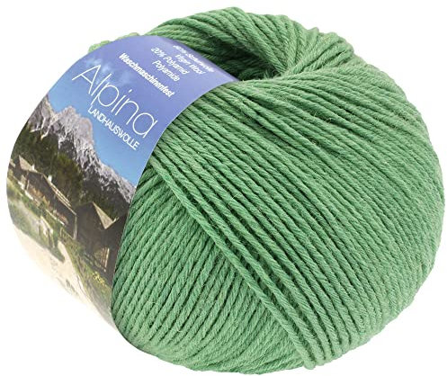 LANA GROSSA Alpina | Landhauswolle und Trachtengarn, waschmaschinenfest | Handstrickgarn aus 80% Schurwolle & 20% Polyamid | 100g Wolle zum Stricken & Häkeln | 210m Garn 59