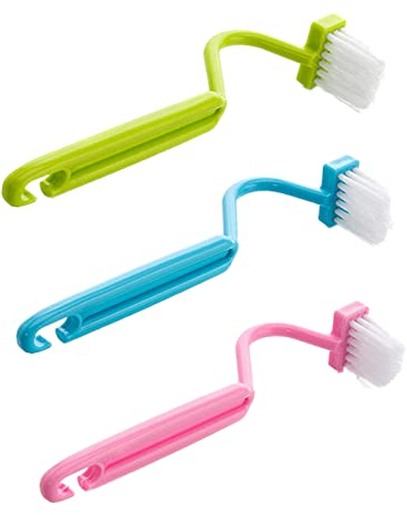 LAIYOHO 3Pcs Curved Toilet Edge Brush - Soft Bristle Toilet Brush for Under Rim