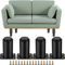 Jttxiu 4 Piezas Patas para Muebles Altura Regulables, Patas de Muebles Metal Negro, Patas Ajustables Altura 0-40 mm, Patas para Muebles Cocina Cama Sofá Mesa Estantes Patas