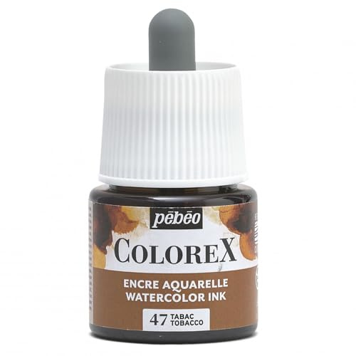Pébéo - Colorex Tinte, 45 ml, Tabak, Colorex Tinte, Aquarell, Pebeo, Braun, samtige Optik, für alle Untergründe, 45 ml, Tabak