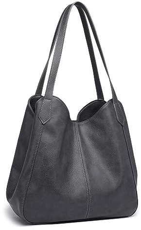 Miss Lulu Schultertasche für Damen, Modische Handtasche, Handtasche Damen DREI Fächer, kann 9.7' Tablet halten