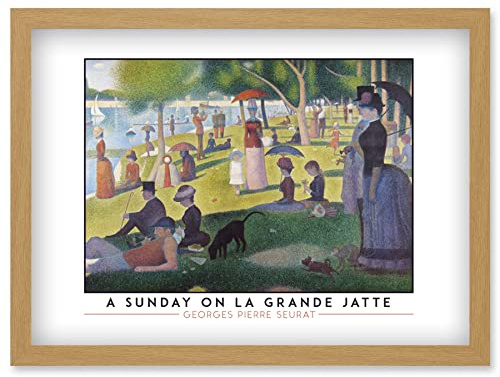 Wee Blue Coo Georges Pierre Seurat A Sunday On La Grande Jatte Painting Artwork Framed Wall Art Print A4