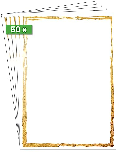 SIGEL DP614 Hochwertiges Motivpapier, Druckerpapier, Karton Golden frame, A4, 50 Blatt, Motiv beidseitig, 200 g, Urkundenpapier, aus nachhaltigem Papier
