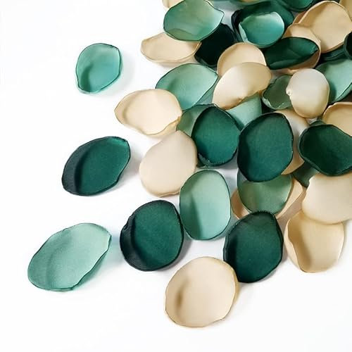 Dloapesy Rose Petals for Wedding Decorations, Blush Pink Flower Petals for Centerpieces Reception Tables Rustic Decor Flower Girl Scatter for Aisle Runner,Bridal Shower (Green)