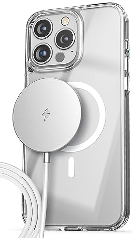 Encased Clear Case with Magnetic Wireless Charger Designed for iPhone 15 Pro Max Phone Case (Compatible with MagSafe) Clear