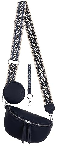 EAAKIE Bauchtasche Umhängetasche Crossbody-Bag Hüfttasche Kunstleder Italy-Design