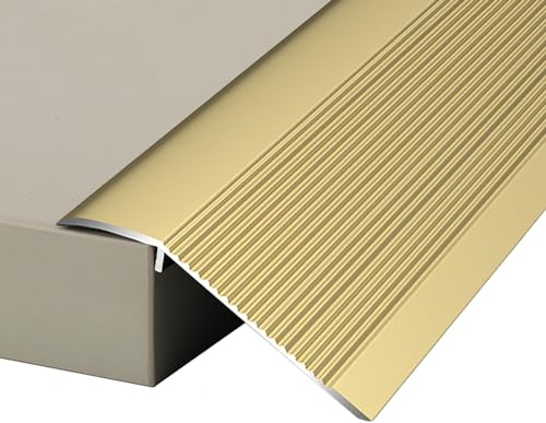 SAGIDAR Seuil De Porte Barre, Profil Rail De Transition Plate, Robuste Et Durable, Surface Lisse, Baguette Recouvrement, Facile À Installer, Barre De Seuil pour Balcon/Porte D'entrée