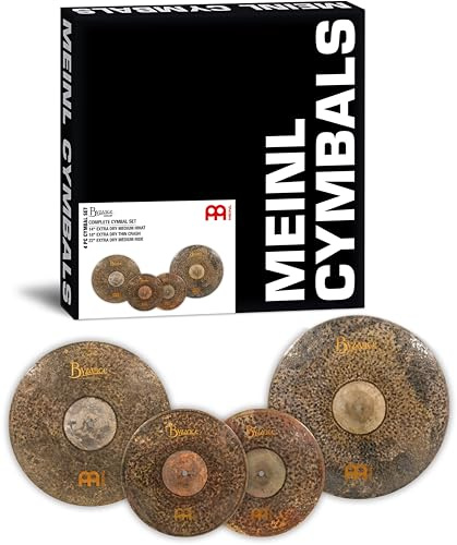 Meinl Cymbals Byzance Extra Dry Komplettset - Made in Turkey - Handgehämmert B20 Bronze (Bed-CS1)